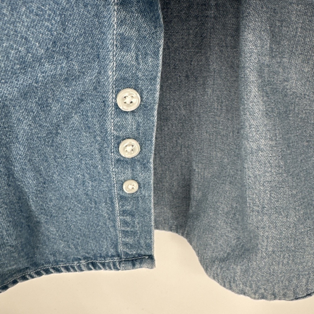 Vintage Disney Store Winnie The Pooh & Friends Denim Button Down Shirt Women S - Picture 6 of 14